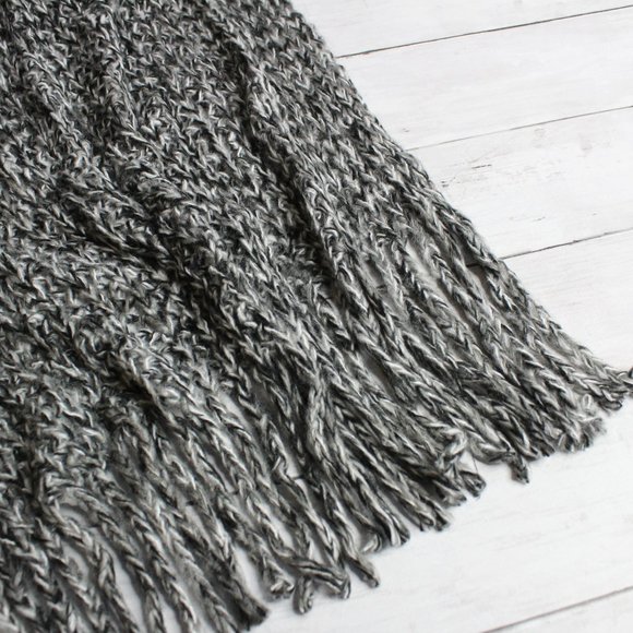 Apt. 9 Women's Sweater Knit Shawl Coat Wrap One Size Gray Black White - Picture 7 of 7